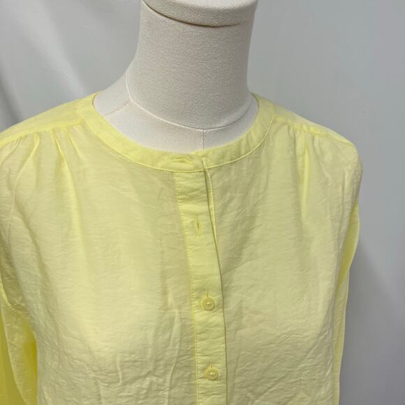 Express Button Front Lightweight Sheer Yellow Blouse Womens small Beach‎ summer - Picture 3 of 14
